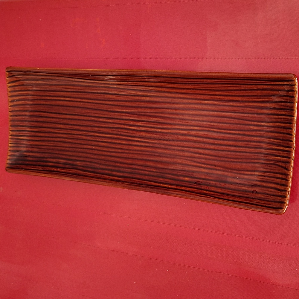 Ceramic Multi-Purpouse Platter with Wood Grain